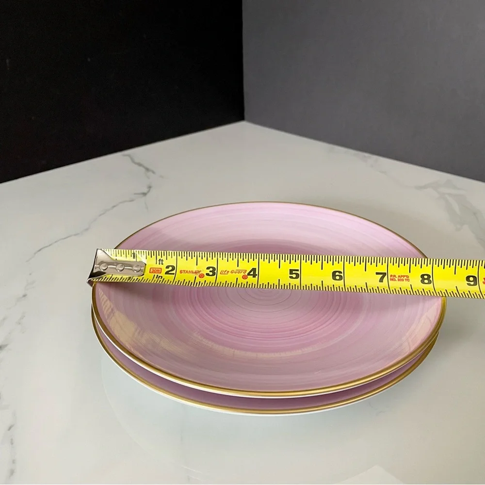 SET of 2 Light Pink Salad Plates - Marie Daage Limoges